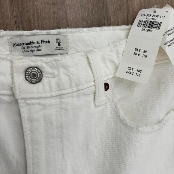 Abercrombie & Fitch Ultra High Rise 90s straight leg jeans Size 8 Long - Picture 3 of 4